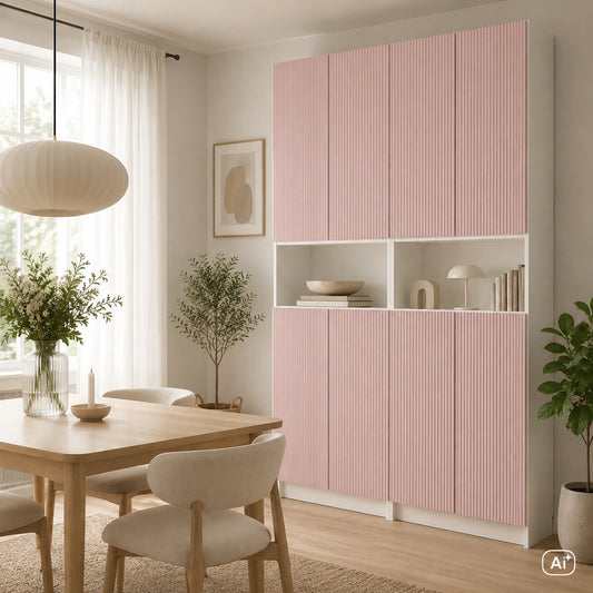 vertically ribbed door