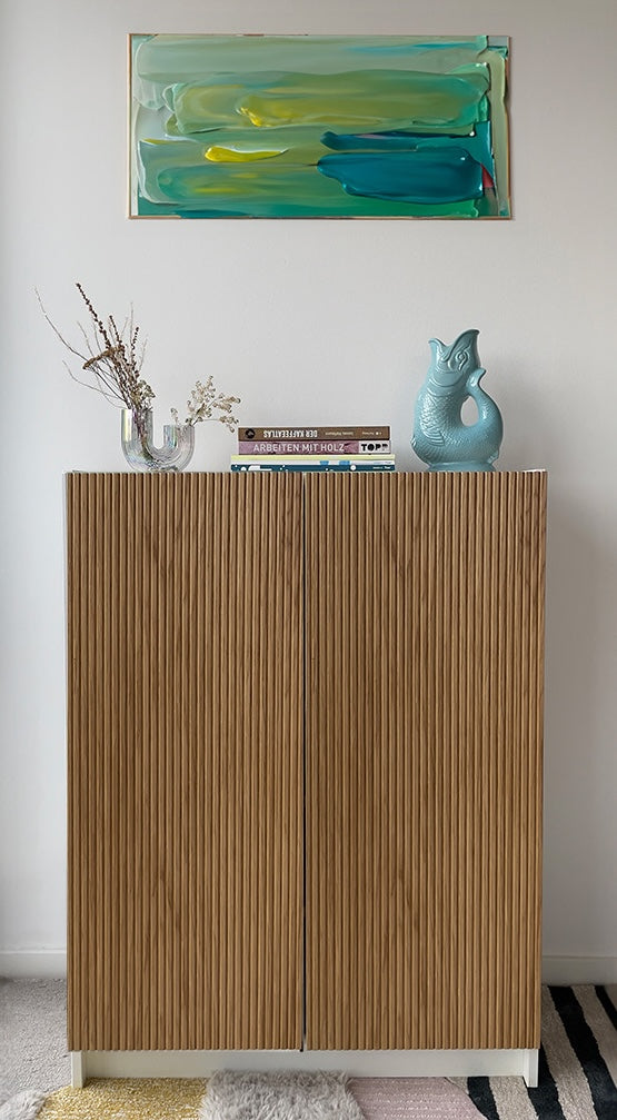 aufbewahrung für billy regal geriffelte Holzfront für Billy Regal in Eiche – ABOUT SHELVES
