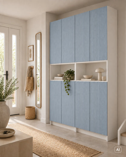 vertically ribbed door